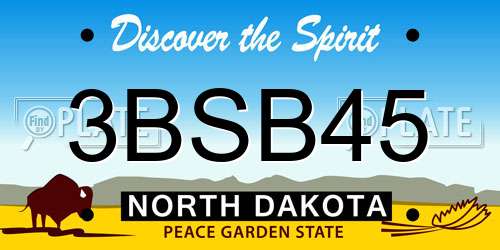 3BSB45 North Dakota License Plate