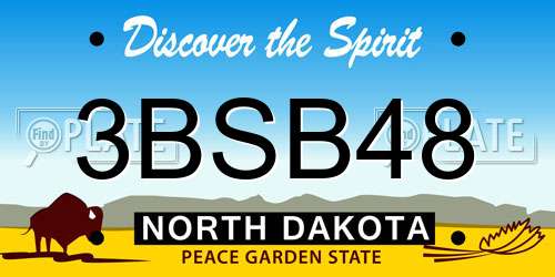 3BSB48 North Dakota License Plate