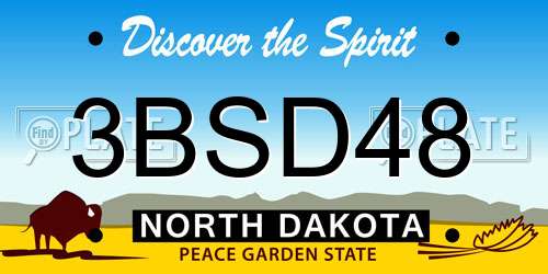3BSD48 North Dakota License Plate