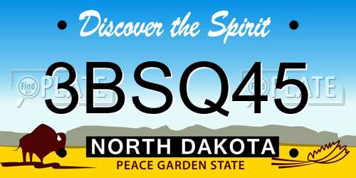 3BSQ45 North Dakota License Plate