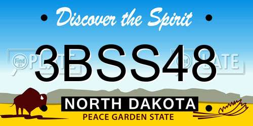 3BSS48 North Dakota License Plate