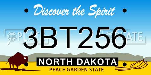 3BT256 North Dakota License Plate