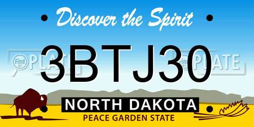 3BTJ30 North Dakota License Plate