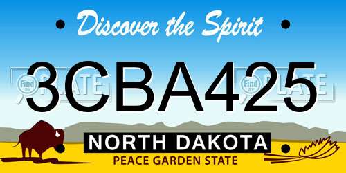 3CBA425 North Dakota License Plate