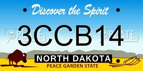 3CCB14 North Dakota License Plate