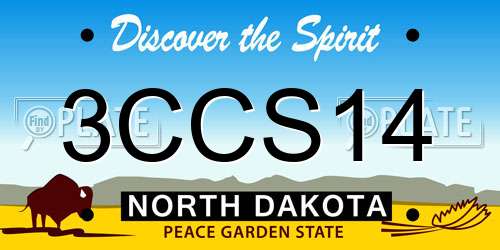 3CCS14 North Dakota License Plate
