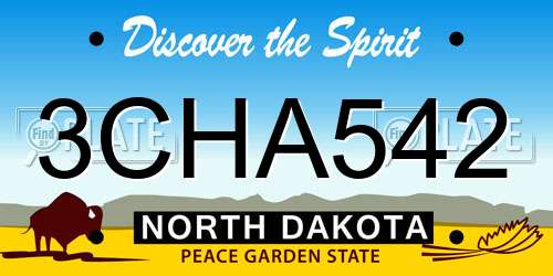 3CHA542 North Dakota License Plate