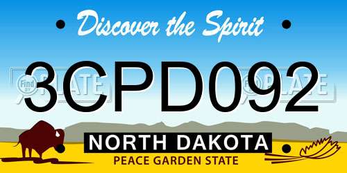 3CPD092 North Dakota License Plate