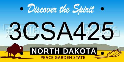 3CSA425 North Dakota License Plate