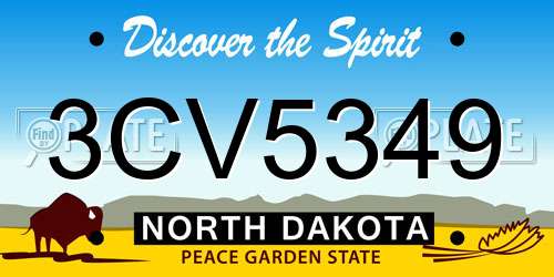 3CV5349 North Dakota License Plate