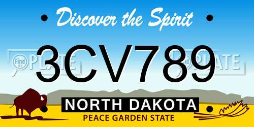 3CV789 North Dakota License Plate