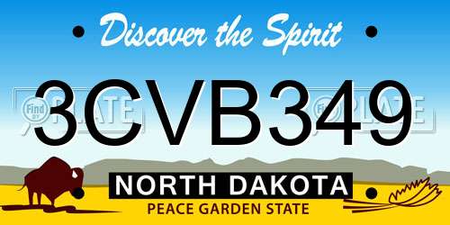 3CVB349 North Dakota License Plate