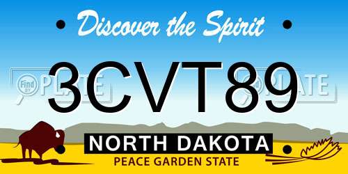 3CVT89 North Dakota License Plate