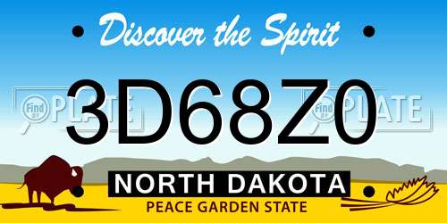 3D68Z0 North Dakota License Plate