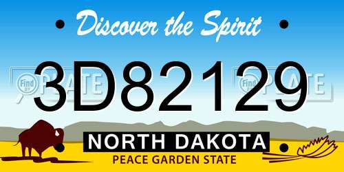 3D82129 North Dakota License Plate
