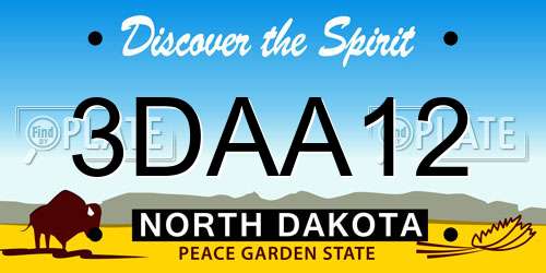 3DAA12 North Dakota License Plate