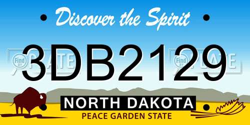 3DB2129 North Dakota License Plate