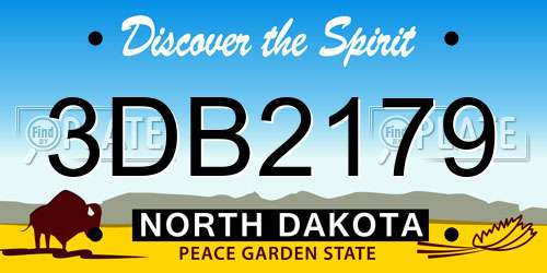 3DB2179 North Dakota License Plate