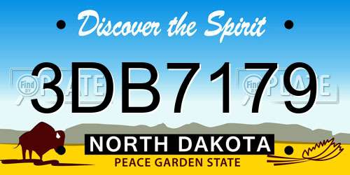 3DB7179 North Dakota License Plate