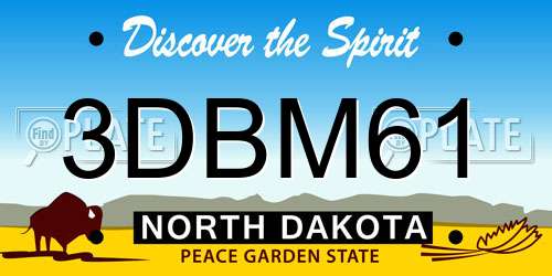 3DBM61 North Dakota License Plate
