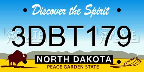 3DBT179 North Dakota License Plate