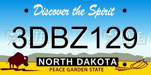 3DBZ129 North Dakota License Plate
