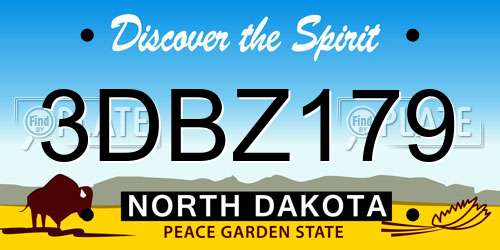 3DBZ179 North Dakota License Plate