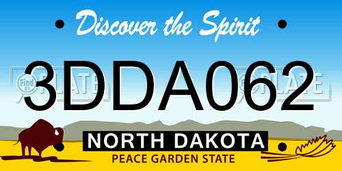 3DDA062 North Dakota License Plate
