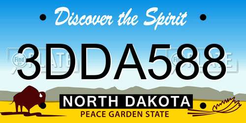 3DDA588 North Dakota License Plate