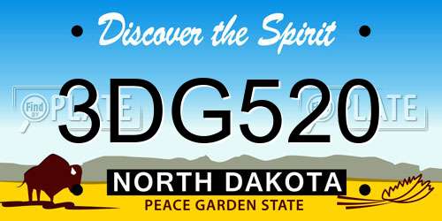 3DG520 North Dakota License Plate