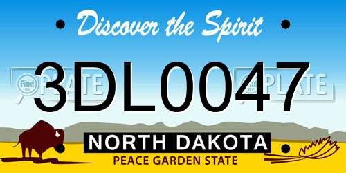 3DL0047 North Dakota License Plate