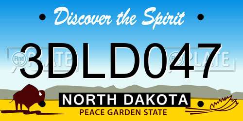 3DLD047 North Dakota License Plate