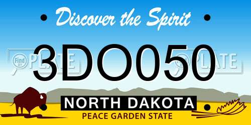 3DO050 North Dakota License Plate
