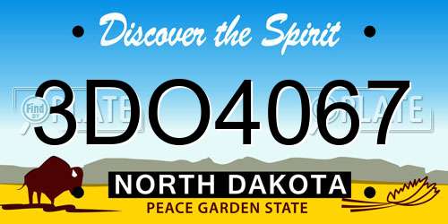 3DO4067 North Dakota License Plate
