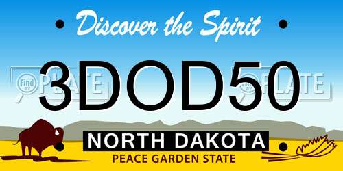 3DOD50 North Dakota License Plate
