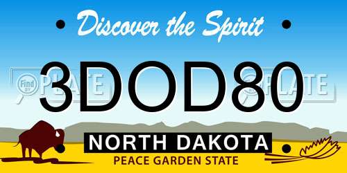 3DOD80 North Dakota License Plate