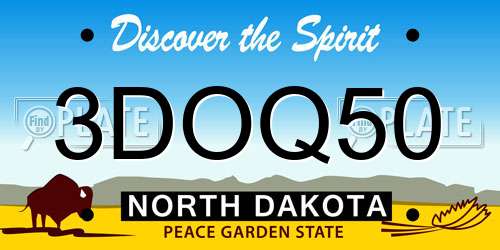 3DOQ50 North Dakota License Plate