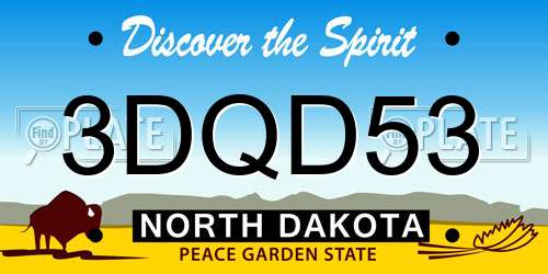 3DQD53 North Dakota License Plate
