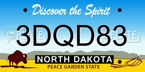 3DQD83 North Dakota License Plate