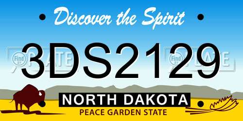 3DS2129 North Dakota License Plate