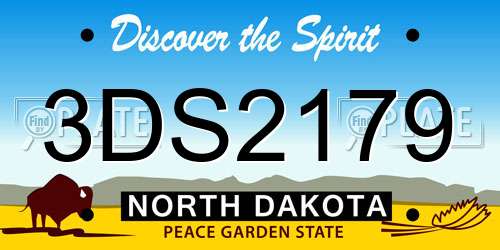 3DS2179 North Dakota License Plate