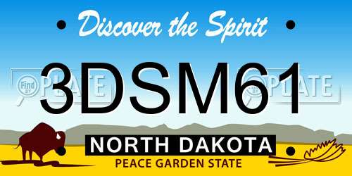 3DSM61 North Dakota License Plate