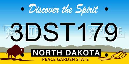 3DST179 North Dakota License Plate