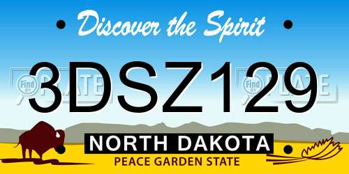 3DSZ129 North Dakota License Plate