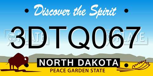 3DTQ067 North Dakota License Plate