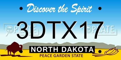 3DTX17 North Dakota License Plate