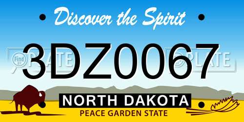 3DZ0067 North Dakota License Plate