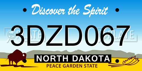 3DZD067 North Dakota License Plate