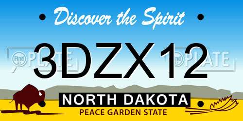 3DZX12 North Dakota License Plate