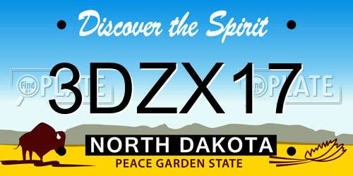 3DZX17 North Dakota License Plate